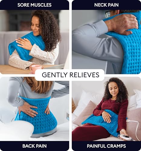 GENIANI Electric Heating Pad for Back Pain & Cramps Relief, Electric Throw, Auto Shut Off, Machine Washable, Moist Heat Pa...