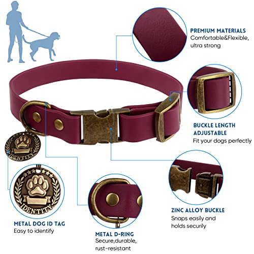 Wisedog Waterproof Dog Collar and Leash Set, Adjustable Puppy Collar with Cute Tag 5FT Dog Leash with Poop Bag for Small M...