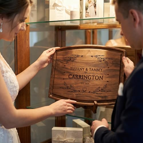 Personalized Cutting Board | Custom Engraved Wood Charcuterie Board for Wedding, Anniversary & Housewarming | Gift for Cou...
