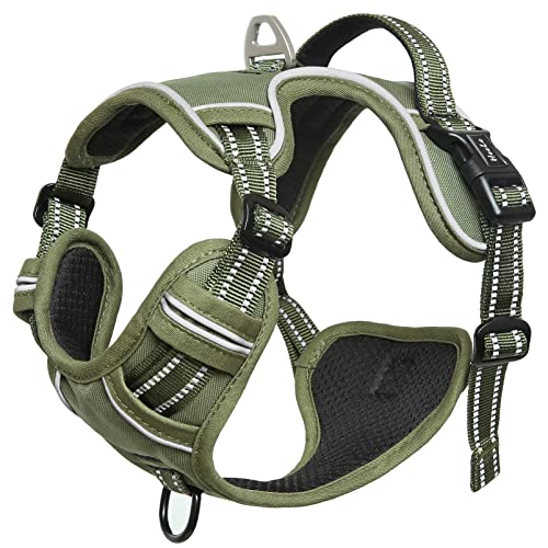 HEELE Dog Harness, Dog Harness for Small Medium Large Dogs No Pull Adjustable Padded Reflective Harness with Handle for Wa...