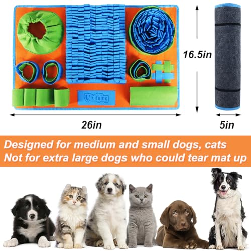 Vivifying Snuffle Mat for Dogs, Interactive Dog Puzzle Toy for Boredom and Mental Stimulation, Enrichment Feeding Game Sni...