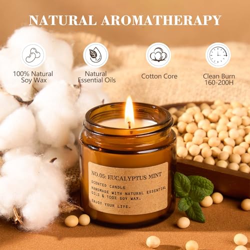 8 Pack Scented Candles for Home,Long Lasting Soy Wax Candle Gift Set, Aromatherapy Candle Gifts for Womens Birthday Annive...