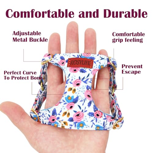 No Pull Dog Harness Adjustable Small Dog Harness and Leash Set, Lightweight and Soft Dog Harness No Choke Escape Proof Pet...