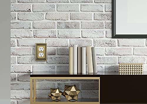 Henne Bery Sunken Pearls Heavy Duty Decorative Wall Plate Switch Plate Outlet Cover (Single Duplex, 2 Pack, Antique Brass)