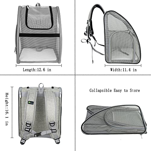 NextFri Pet Carrier Backpack, Ventilated and Breathable for Cats Dogs, Collapsible Designed for Travel, Hiking & Outdoor U...