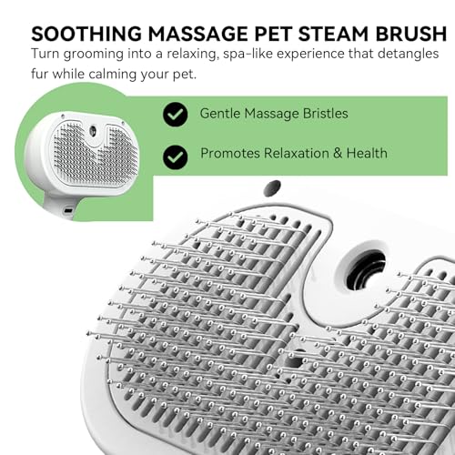 iomsloon Pet Steam Brush, 3-in-1 Spray Hair Removal Comb for Dog and Cat, Steam for Shedding and Grooming, Spritz Defur Co...