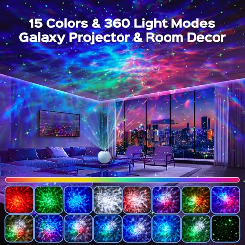 One Fire 360 Lights Galaxy Projector Night Light Projector Star Projector Mothers Day Gifts Teen Girl Gifts for Boys Gift ...