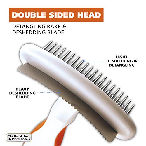 Wahl 2-in-1 Combination Double Row Pet Rake with Hair Shedding Blade for Dog or Cat Fur by The Brand Used by Professionals...