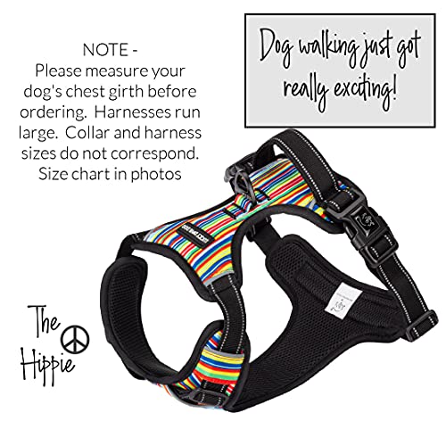 Lucky Love Dog Harness, Easy to Walk, No Pull Dog Harness, Adjustable Custom Fit (Hippie, Small)
