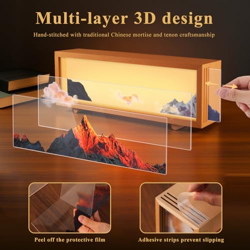 JOHOUSE Mountain Lamp- Unique Night Lamp for Bedroom, Unique Choice for Woman Mother Day Favors