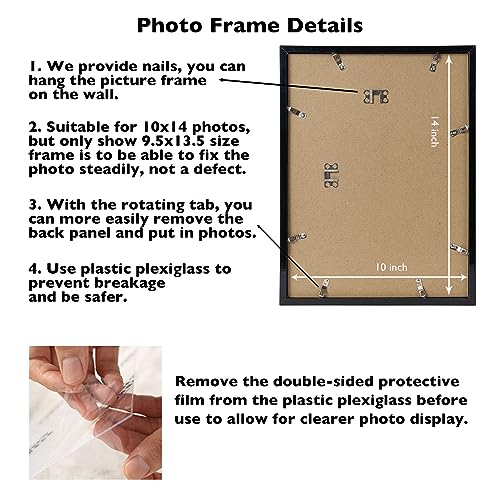 JCJMY 10x14 inch Picture Frame Black for 30 x 40cm Diamond Painting Art, Horizontal and Vertical Formats for Wall Hanging,...