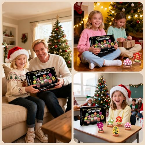 KOJAYHOL 12 Pack Flowers Succulent Party Favors for Kids Building Set, 1001 Pcs Botanical Bonsai DIY Creative Mini Buildin...