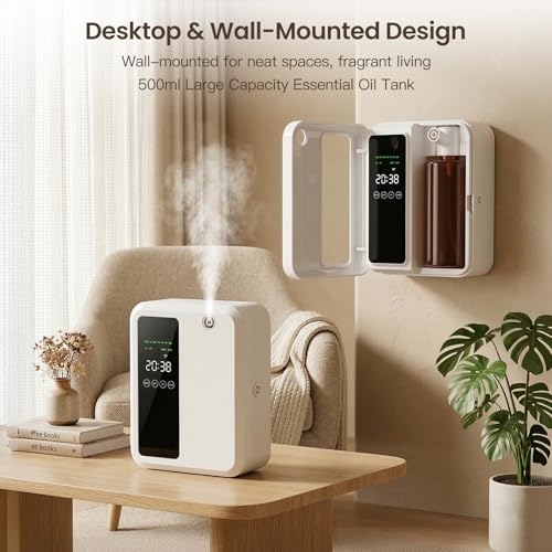 Waterless Essential Oil Diffuser for Large Room, 500ml Hotel Scent Diffuser, Cold Air Scent Machine, Covers Up to 3500 Sq ...