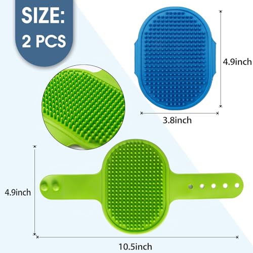 Kwispel Dog Grooming Brush, Pet Shampoo Bath Brush Dog Grooming Shedding Brush Soothing Massage Rubber Comb with Adjustabl...