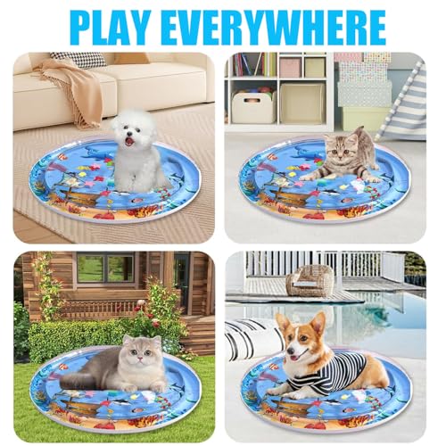 Thickened Water Mat for Cats,Big Pet Water Bed Washable Inflatable,Summer Pets Cooling Water Sensory Play Pad,Pet Playmat ...
