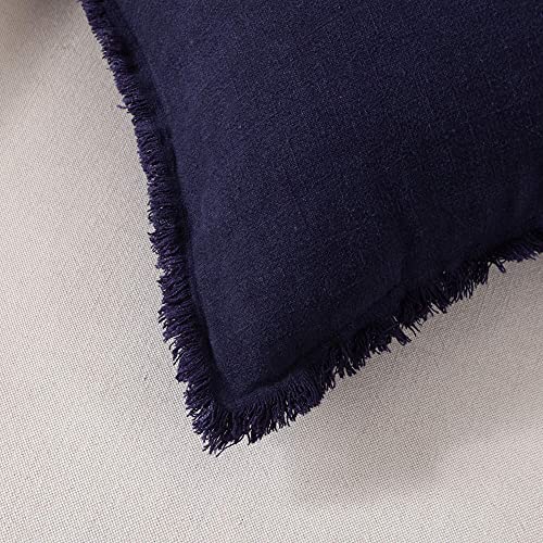 ATLINIA Linen Pillow Cover with Fringes Soft Solid Cushion Cover 20 x 20 Decorative Throw Pillow Cover for Couch Sofa Bed ...