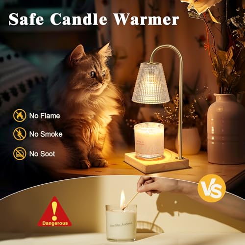 Hong-in Candle Warmer Lamp with Timer Dimmer,Birthday Gifts for Women Mom Sister,House Warming Gifts New Home Room Decor,V...