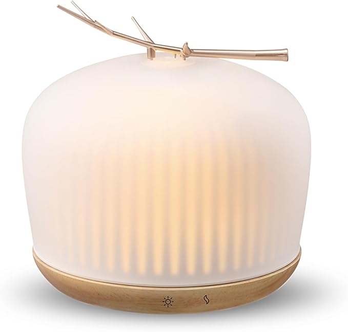 mimicat Quiet Aromatherapy Diffuser Glass: 230ML Ultrasonic Cool Mist Scent for Home with Night Light - Aesthetic for Wome...