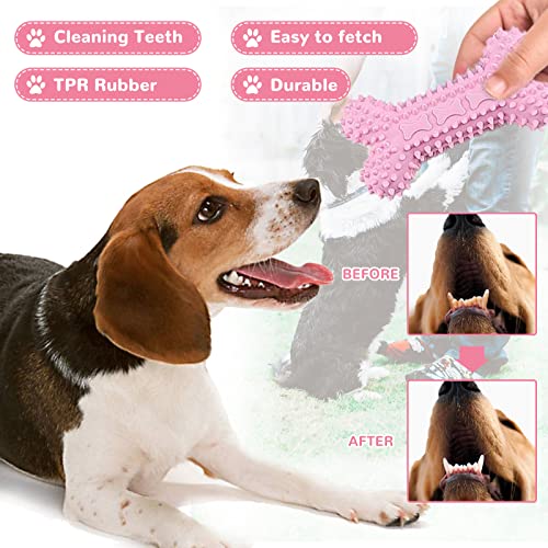 XGDMEIL 6 Pack Puppy Toys for Teething Small Dogs, Cute Pink Dog Chew Toys for Puppies, Soft Squeaky Dog Toys for Small Br...