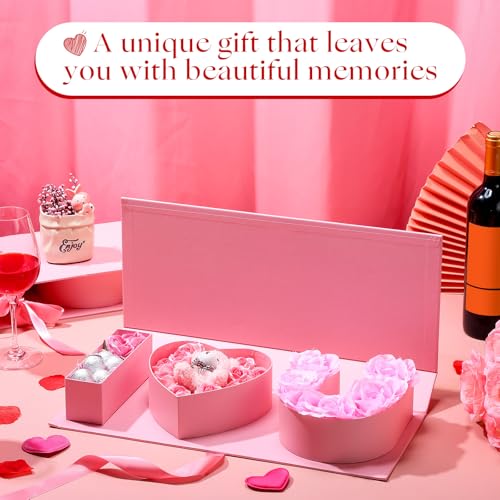 Engrowtic 2 Pack I Love You for Flowers Empty Mother's Day Boxes ''i Love U'' Letter Floral Fillable Box Empty Cardboard G...