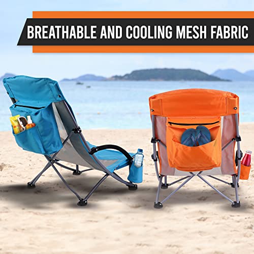 Nice C Beach Chair, Sling Sand River Chairs for Adults, Sillas De Playa, Beach Seat with Cooler High Back, Cup Holder & Ca...