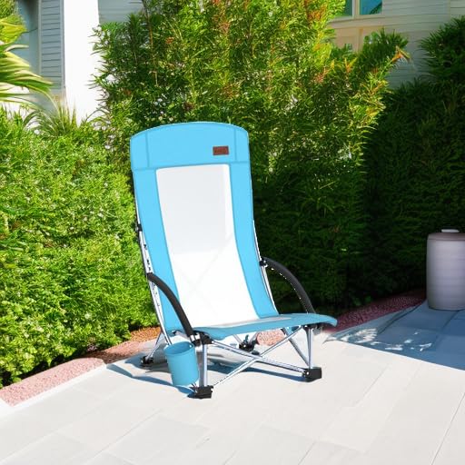 Nice C Beach Chair, Beach Chairs for Adults 2 Pack w/Cooler Compact High Back, Cup Holder & Carry Bag & Heavy Duty Outdoo...
