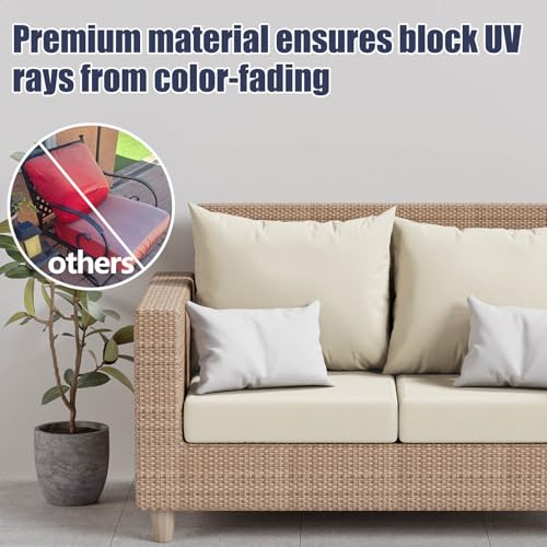 Vorshape 4Pcs Patio Stretch Cushion Covers, Outdoor Couch & Sofa Replacement Slipcovers for Patio Furniture Cushion Cover...