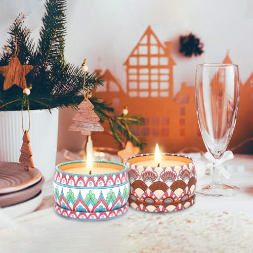 Set of 3 Scented Candles Gift Set for Women Home Decor, Decorative Small 2.5oz Natural Soy Wax Freesia, Lilac and Strawber...