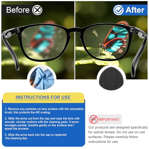 Enhon 4 Pcs Replacement Cleaner Pads Compatible with CarbonKlean Eyeglass Cleaner, Eye Glasses Cleaning Brush Pad Tool, fo...