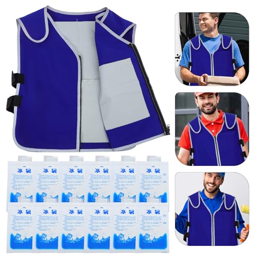 Ice Cooling Vest for Men Women, Lightweight Cooling Waistcoat Evaporative Temperature Down Vest - with 20PCS Ice Packs - W...