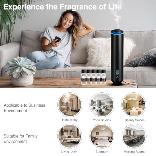 Upgraded Waterless Scent Diffuser Starter Kit - 1500 Sq Ft Coverage, Scent Diffuser for Home, Hotel, Studio, Essential Oil...