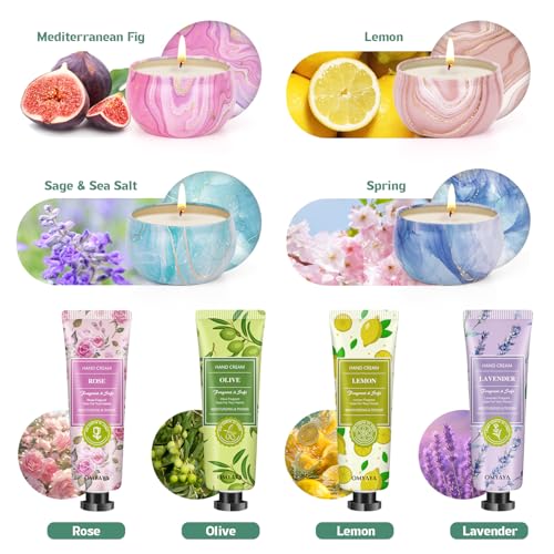 Gifts for Women - Candles Gift Set & Hand Cream Lotion Set (8 Pack), Ideal for Birthday Gift,Teacher Appreciation Gifts, C...