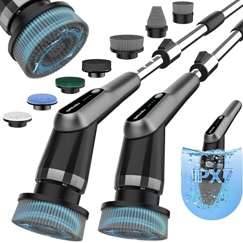 Dreazu G2-Pro Electric Spin Scrubber - Upgraded 10-in-1 Scrubber Brush Electric, Retractable Handle & 2-Speed for Bathroo...