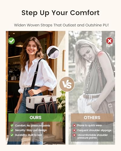 LOVEVOOK Laptop Lunch Bag Combo for Women, 15.6" Laptop Tote with Insulated Lunch Compartment & Cup Holder,Large Work Bag ...