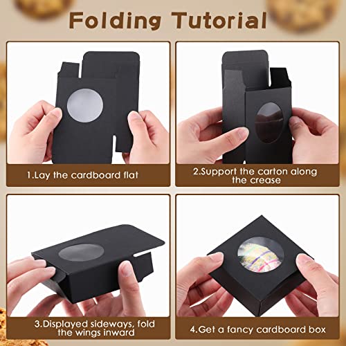 TaoBary 100 Pcs Soap Boxes for Homemade, 3 x 3 x 1.2 Inch Small Paper Gift Packaging Boxes with Window, Gift Wrappers for ...