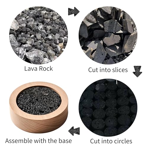 Small Passive Lava Rock Diffuser for Essential Oils Great for Decorating at Desk, Office or Car