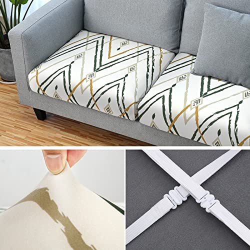 Fuloon Sofa Cushion Covers, Stretch Printed Seat Cushion Cover Couch Seat Slipcovers Washable Furniture Protector for Armc...