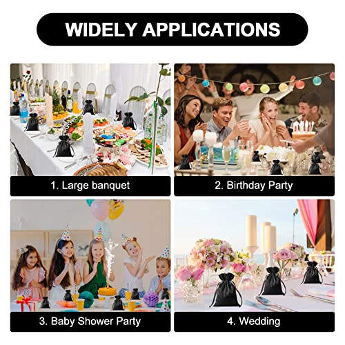 BeiLeiNiceHK 30pcs Satin Gift Bags Black Drawstring Bag,Gift Pouches For Christmas,Wedding Favor Bags,Small Jewellery Pouc...