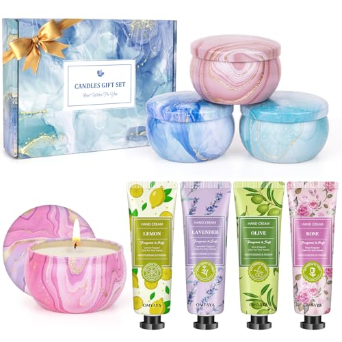 Gifts for Women - Candles Gift Set & Hand Cream Lotion Set (8 Pack), Ideal for Birthday Gift,Teacher Appreciation Gifts, C...