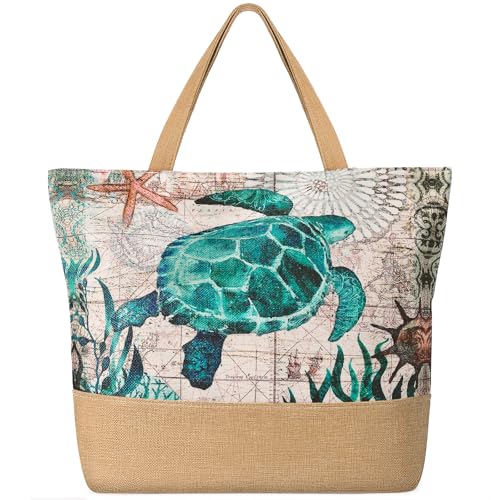 Trifabricy Beach Bag for Women, Large Beach Tote Bags with Zipper, Woven Straw Tote Waterproof, Swim Gym Shopping Travel Bag