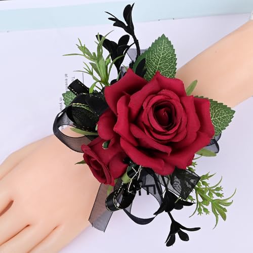 MAFELOE Corsage Boutonniere Set of 2 Pieces, Artificial Flower Supplies for Prom Party Business Celebration Suit Decoratio...