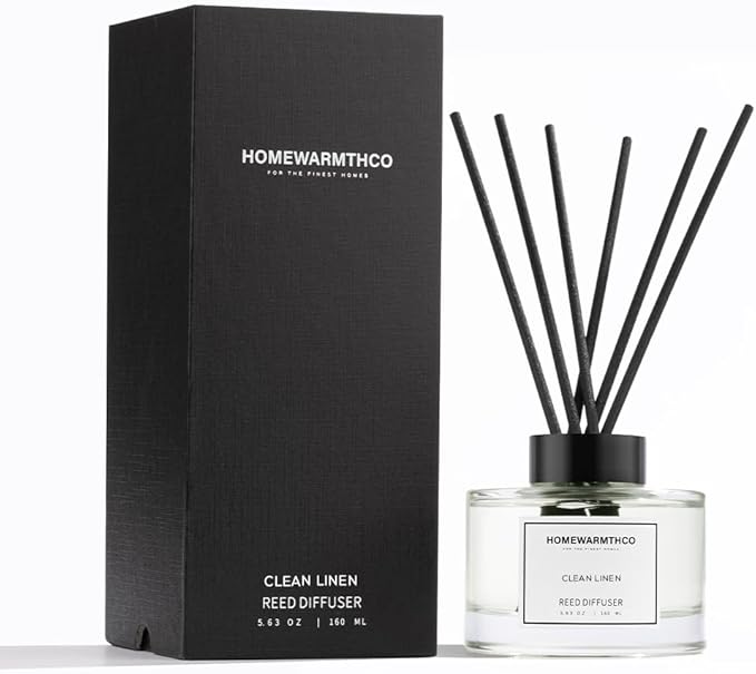 Clean Linen Reed Diffuser Set - Luxury Fragrance Reed Diffusers for Home. Office, Bathroom, Kitchen and Home Decor - Long-...