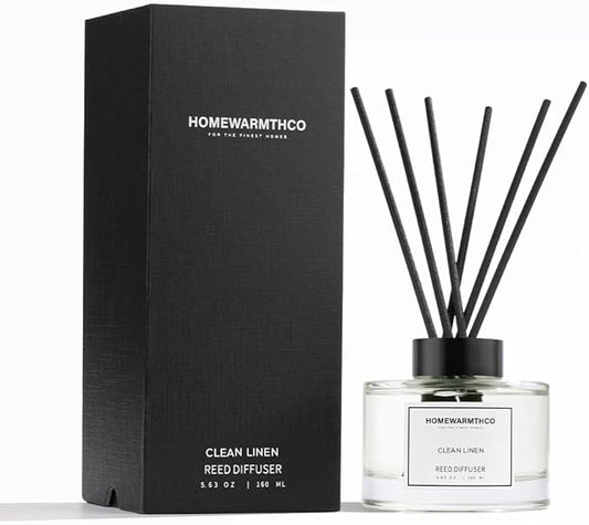 Clean Linen Reed Diffuser Set - Luxury Fragrance Reed Diffusers for Home. Office, Bathroom, Kitchen and Home Decor - Long-...