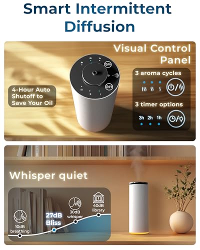 Cooper Bliss Waterless Diffuser for Essential Oils, Pure Aroma Zero Water, Cordless 10-hr Battery Operated Oil Diffuser Ma...