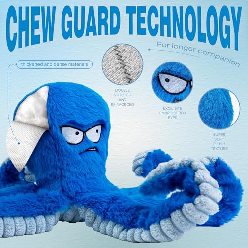 LEGEND SANDY Tough Dog Toys, Stuffed Chew Large Dog Toys to Keep Them Busy, Interactive Squeaky Tug of War Doggie Toy, Cri...