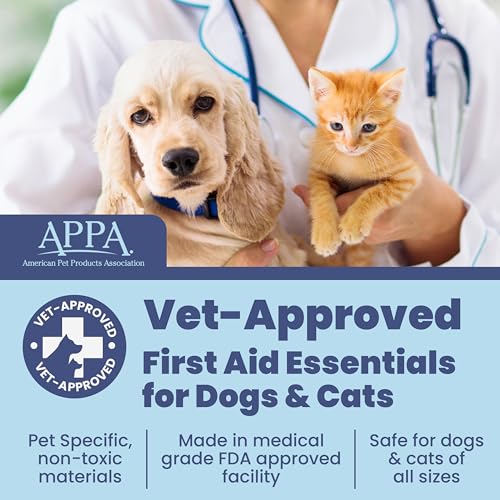 Dog First Aid Kit - Vet Approved Emergency Supplies - Pet First Aid Kit Guide, Tick Remover, Thermal Blanket & More - Comp...
