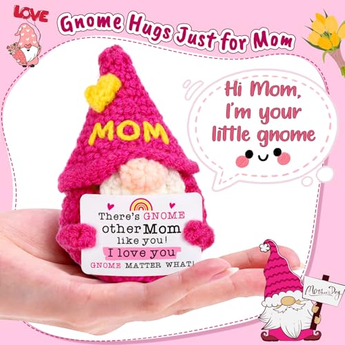XgiftCreat Mom Gifts for Mothers Day - Funny Mother's Day Birthday Handmade Gnome Gift for Mom from Daughter Son, Cute Cro...