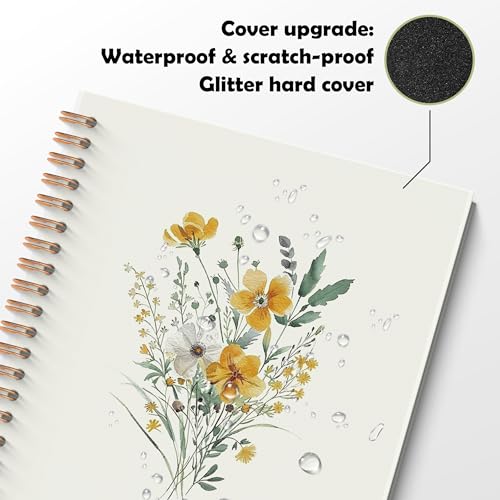 ROXMART Floral Christian Glitter Spiral Notebook, His Mercies Are New Every Morning Bible Journal, Christian Gifts for Wom...