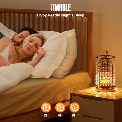 Lewondr Candle Warmer Lamp with Timer & Dimmable, Candles Warmer Lamp Crystal Wax Melt Tool with 2 Bulbs, Electric Candle ...