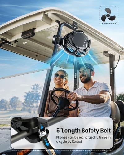 40000mAh Clip on Fan for Golf Cart - 8-inch Portable Rechargeable Fans - Max Up to 150Hrs Work Time - Battery Operated Fan...